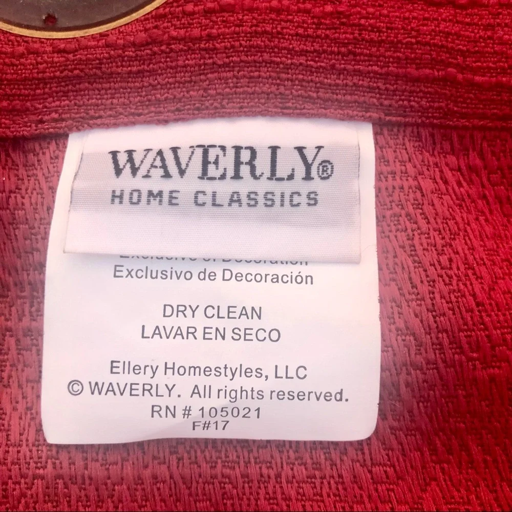 Waverly Curtain Drapes Red Solid w/Brassy Grommets